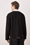 Black New Oversize/Wide Cut Embroidery Detailed Thick Polo Neck Sweatshirt Tmnaw26Sw00027 - 4