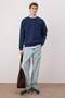 Lacivert Oversize/Geniş Kesim Yazı Nakışlı Kalın İçi Polar Sweatshirt TMNAW25SW00091 - 2