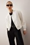 Ekru Crop İnce Bomber Mont TWOSS24MO00032 - 2