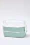 2-Piece Lunch Box with Fork and Spoon/Meal Carrying/Storage Box Gray Tphaw26Skb00002 - 2