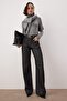 Siyah Yüksek Bel Cep Detaylı Raw Wide Leg Jeans TWOAW26JE00231
