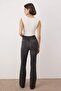 Antrasit Yüksek Bel İspanyol Paça Comfort/Esnek Flare Jeans TWOAW26JE00255 - 4