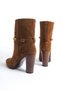 Mubiano Genuine Leather Collection Women's Chain Detailed Heeled Suede Boots Brown - Mcalm23142 - Tb - 6