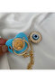 Gold Plated Evil Eye Beaded Zircon Pacifier Set - Mashallah Needle & Baby Tag Included - 2