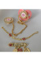 Gold Plated Zircon Stone Pacifier Set - Mashallah Needle & Baby Tag Included - 5