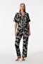 Zebra Women's Short Sleeve Front Button Shirt Pajamas Suit
