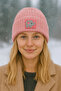 Pink Wool Luxury Beret with Pink Elephant Punch Detail, Unisex Beret