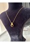 Gold Color Interlocking Ring Pendant, Steel Necklace - 3