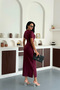 Side Tie Body Fitting Ankle Length Dress - 3