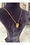 Gold Color Interlocking Ring Pendant, Steel Necklace - 5