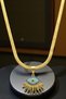 Gold Color Blue Evil Eye Figured Zircon Stone Steel Necklace Elegant Gift for Wife, Lover, Teacher