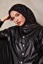 وشاح حريري أسود منقوش بنقشة التويل - 2