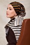 وشاح حريري منقوش بخطوط ذهبية - 2