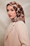 وشاح حريري منقوش بالقهوة والحليب