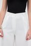 White Pleated Detail High Waist Palazzo Women's Pants 4003A - 4