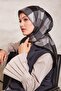 وشاح حريري منقوش بنقاط سوداء