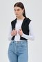 Black Zippered Zero Sleeve Women's Vest 8201A - 7