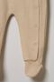 Seasonal Long Sleeve Baby Girl Romper with Collar, 100% Cotton, Snap Fasteners, with Booties, 3-9 Months, Beige - 5