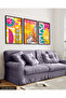 Colorful Patterns 3 Piece Black Wooden Framed Painting - 2