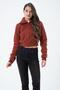 Women's Plush Short Comfort Long Sleeve Crop Fleece Tile Jacket - 3