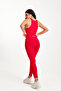 Red Sculpta Series (High Shaping Effect) Ruched Hips Shaping Push-Up Women's Sports Leggings - 6