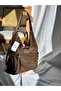 Women's Satin Leather Multi-Compartment Handbag/Backpack and Shoulder Bag