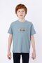100% Cotton Honeycomb Fabric Anti-Sweat Printed Pocket Detailed Boys' Summer Crew Neck T-shirt