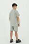 Crew Neck Boy's Print Detailed T-Shirt and Shorts Double Set - 8
