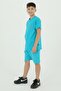 Crew Neck Printed T-Shirt and Shorts Bottom Top Double Set - 4