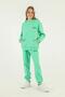Basic Girl's Tracksuit Set with Hooded Print Detail and Steel Interlock Fabric - 2