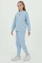 Girl's Crew Neck Print Detailed Adjustable Rubber Waist Tracksuit Set - 3