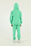 Basic Girl's Tracksuit Set with Hooded Print Detail and Steel Interlock Fabric - 6