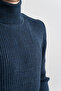 Men's Navy Blue Slim Fit Crew Neck Cotton Knitwear Sweatshirt - 5