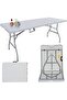 6ft Table, Folding Utility Table, Fold-in-Half Portable Plastic Picnic Party Dining Camp Table (Whit - 6
