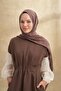 Roya Patterned Bamboo Shawl - Dark Mink - 3