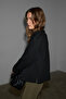 Joyita Women's Turtleneck Oversize Knitwear Black Sweater - 6