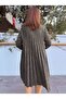 Italian Necklace Stone Detailed Dress Khaki - 6