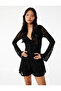 Long Sleeve V Neck Tie Detail Jumpsuit