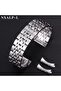 20mm Diameter Curved End Silver Color Steel Watch Band