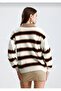 Women's Polo Neck Stripe Knitwear Sweater - 7