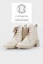 WOMEN BEIGE GENUINE NATURAL LEATHER LACE-UP BOOTS & BOOTIES - 3