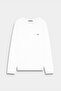 Long Sleeve Crew Neck Basic White Sweatshirt - 2