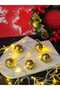 New Year's Ornament Balls 4 cm 6 Pieces Bright Yellow (Gold) - 3