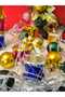 New Year's Ornament Balls 4 cm 6 Pieces Bright Yellow (Gold) - 5