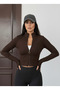 Zippered Mock Neck, Finger-Hole Scuba Fabric Top (Fleece-Lined) - 6