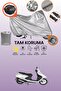 Gray Tail Bag and Lock Compatible Arora Alfa 110 Compatible Motorcycle Tarpaulin