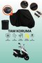 Black Rear Bag Compatible Motolux Rossi 50 Compatible Motorcycle Tarpaulin, Protective Cover
