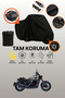 Black Lock and Tail Bag Compatible Rks K-Light 250 Compatible Motorcycle Tarpaulin, Protective Cover