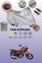 Gray Lock and Tail Bag Compatible Kuba Razore 150 Compatible Motorcycle Tarpaulin, Protection Cover