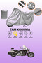 Gray Kawasaki Vn 1700 Classic Tourer Compatible Motorcycle Tarpaulin, Protective Cover, Motor Tarpaulin